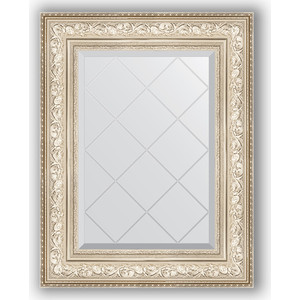 Зеркало с гравировкой поворотное Evoform Exclusive-G 60x78 см, в багетной раме - виньетка серебро 109 мм (BY 4039)