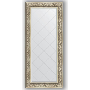 Зеркало с гравировкой поворотное Evoform Exclusive-G 70x160 см, в багетной раме - барокко серебро 106 мм (BY 4166)