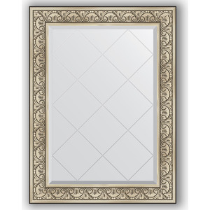 Зеркало с гравировкой поворотное Evoform Exclusive-G 80x107 см, в багетной раме - барокко серебро 106 мм (BY 4209)