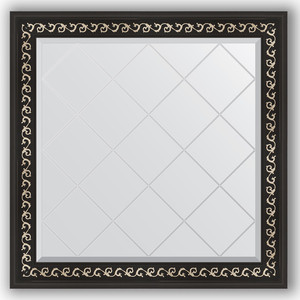 Зеркало с гравировкой Evoform Exclusive-G 85x85 см, в багетной раме - черный ардеко 81 мм (BY 4311)