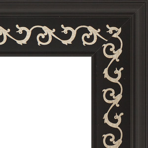 Зеркало с гравировкой Evoform Exclusive-G 85x85 см, в багетной раме - черный ардеко 81 мм (BY 4311)