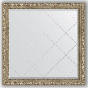 Зеркало с гравировкой Evoform Exclusive-G 105x105 см, в багетной раме - виньетка античное серебро 85 мм (BY 4444)