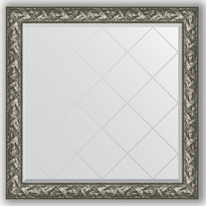 Зеркало с гравировкой Evoform Exclusive-G 109x109 см, в багетной раме - византия серебро 99 мм (BY 4458)