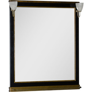 Зеркало Aquanet Валенса 100 черный краколет/золото (180294) зеркало 99x124 см травленое золото evoform exclusive g by 4374