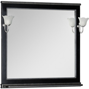 Зеркало Aquanet Валенса 100 черный краколет/серебро (180297) зеркало de aqua алюминиум led 140х75 с подсветкой серебро 261699