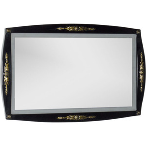 Зеркало Aquanet Виктория 120 черный/золото (183927) зеркало с полкой mixline сальери 80х69 белое патина золото 4640030868117