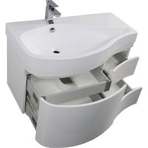 Мебель для ванной Aquanet Сопрано 95 L с дверцами и ящиками, белый
