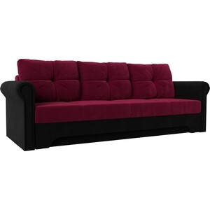 Диван-еврокнижка АртМебель Европа микровельвет красно-черный диван еврокнижка мебелико европа эко кожа