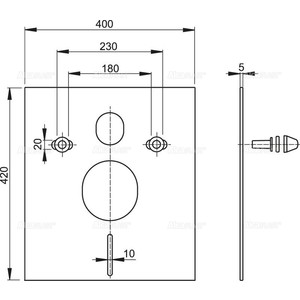 Звукоизоляционная плита AlcaPlast для подвесного унитаза и для биде (M930)