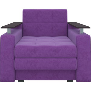 Кресло-кровать АртМебель Комфорт микровельвет фиолетовый