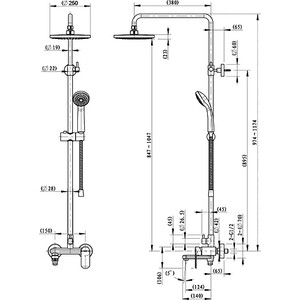Душевая система Bravat Opal со смесителем, хром (F6125183CP-A3-RUS)