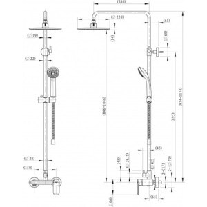 Душевая система Bravat Opal R со смесителем, хром (F9125183CP-A2-RUS / F9125183CP-A6-RUS)
