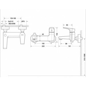 Смеситель для ванны Bravat Vega (F6119177CP-01)