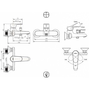 Смеситель для ванны Bravat Alfa (F6120178CP-01)