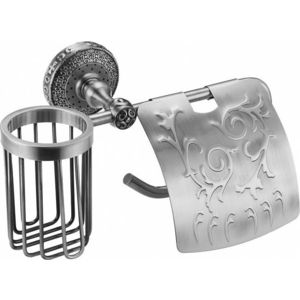 Держатель туалетной бумаги и освежителя ZorG Antic с крышкой, серебро (AZR 20 SL) держатель потолочный orbis металл серебро 2 см