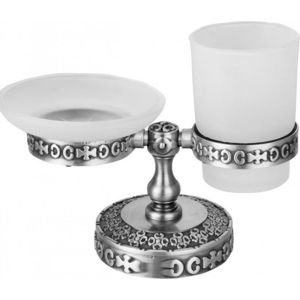 Стакан и мыльница ZorG Antic серебро (AZR 22 SL) стакан для ванной zorg antic серебро azr 24 sl