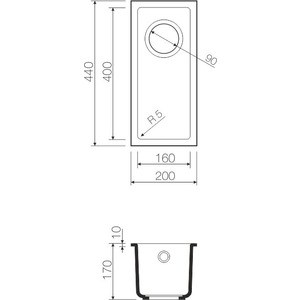 Дополнительная чаша Omoikiri Bosen 20-U BL черный (4993153)