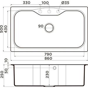 Кухонная мойка Omoikiri Maru 86 CH шампань (4993242)
