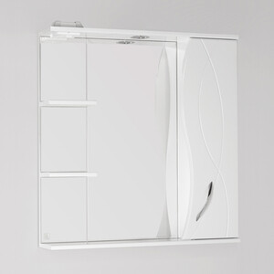Зеркало-шкаф Style line Амелия 75 с подсветкой, белый (ЛС-00000014) зеркало style line атлантика 90 с подсветкой белое сс 00002213