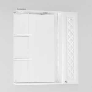 Зеркало-шкаф Style line Канна Люкс 75 с подсветкой, белый (ЛС-00000295) зеркало угловое de aqua трио люкс r 90х86 правое белый 184504
