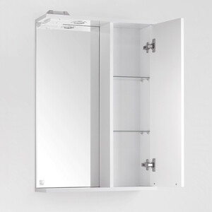 Зеркало-шкаф Style line Жасмин 55 с подсветкой, белый (ЛС-00000039)