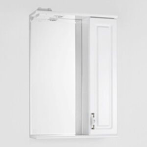 Зеркало-шкаф Style line Олеандр-2 Люкс 55 с подсветкой, белый (ЛС-00000049) зеркало шкаф style line олеандр 2 люкс 90 с подсветкой рельеф пастель лс 00000484