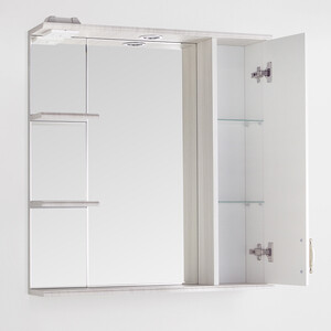 Зеркало-шкаф Style line Олеандр-2 Люкс 75 с подсветкой, рельеф пастель (ЛС-00000203)