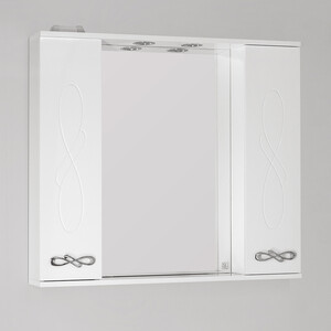 Зеркало-шкаф Style line Венеция 90 с подсветкой, белый (ЛС-00000264) зеркало style line атлантика 90 с подсветкой белое сс 00002213