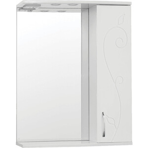 Зеркало-шкаф Style line Панда Фьюжн 65 с подсветкой, белый (ЛС-00000078) зеркальный шкаф 65x83 см белый глянец style line панда фьюжн лс 00000078