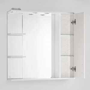 Зеркало-шкаф Style line Панда Фьюжн 80 с подсветкой, белый (ЛС-00000080)
