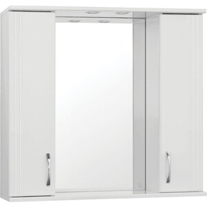 Зеркало-шкаф Style line Панда 80 с подсветкой, белый (ЛС-00000125) зеркало шкаф style line панда фьюжн 80 с подсветкой белый лс 00000080