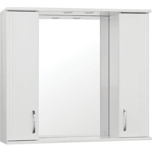 Зеркало-шкаф Style line Панда 90 с подсветкой, белый (ЛС-00000133) зеркало шкаф style line панда фьюжн 80 с подсветкой белый лс 00000080
