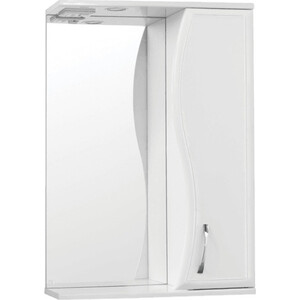 Зеркало-шкаф Style line Панда Волна 55 с подсветкой, белый (ЛС-00000173) зеркальный шкаф style line эко волна 60 с подсветкой белый лс 00000121