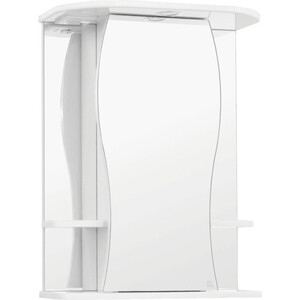 Зеркальный шкаф Style line Лорена 55 с подсветкой, белый (ЛС-00000120) зеркальный шкаф style line эко волна 60 с подсветкой белый лс 00000121