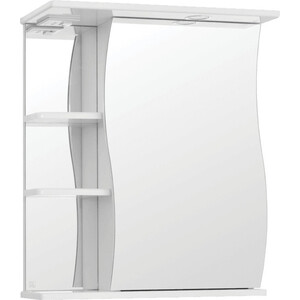 Зеркальный шкаф Style line Эко Волна 60 с подсветкой, белый (ЛС-00000121) массажер для тела беспроводной bradex kz 1427 волна белый