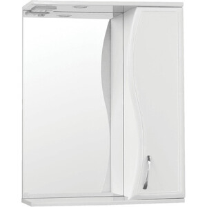 Зеркало-шкаф Style line Панда Волна 60 с подсветкой, белый (ЛС-00000131) зеркало шкаф style line венеция 90 с подсветкой белый 4650134470574