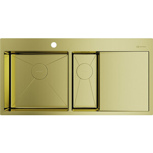Кухонная мойка Omoikiri Akisame 100-2 LG-L светлое золото (4973089) кухонная мойка и смеситель omoikiri taki 86 2 u if lg nagano светлое золото 4993792 4994178