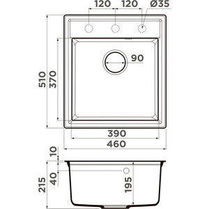 Кухонная мойка и смеситель Omoikiri Daisen 46 SA, РМС SL130, бежевая (4993615, SL130-015F)