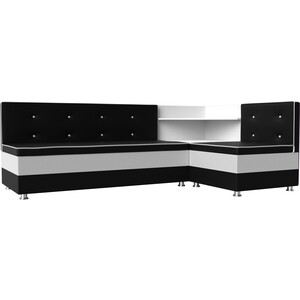 Кухонный диван АртМебель Милан эко-кожа черно-белый правый плед terra 200x220 см фланель черно белый