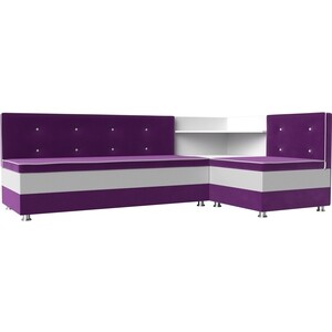 Кухонный диван АртМебель Милан микровельвет фиолетовый-белый правый кровать артмебель принцесса микровельвет фиолетовый