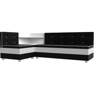Кухонный диван АртМебель Милан эко-кожа черно-белый левый кухонный диван мебелико классик эко кожа черно белый