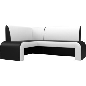 Кухонный диван АртМебель Кармен эко-кожа черно/белый левый стул la alta patchwork в стиле eames черно белый