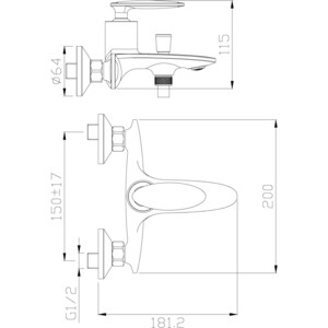 Смеситель для ванны Rossinka Silvermix с душем, хром (RS30-31) Silvermix с душем, хром (RS30-31) - фото 2