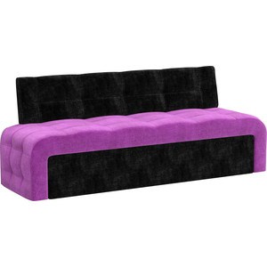 Кухонный диван Мебелико Люксор микровельвет (фиолетово/черный)