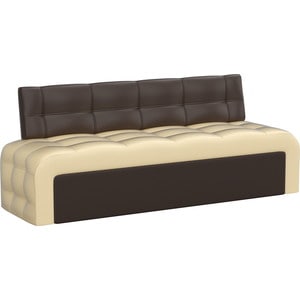 Кухонный диван Мебелико Люксор эко-кожа (бежево/коричневый) угловой диван мебелико милфорд рогожка коричневый правый угол
