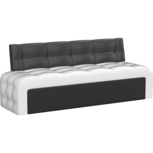 Кухонный диван Мебелико Люксор эко-кожа (бело/черный) интерьерная кровать мебелико камилла эко кожа бело