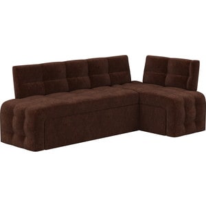 Кухонный угловой диван Мебелико Люксор микровельвет (коричневый) угол правый угловой диван мебелико комфорт 12 32 правый