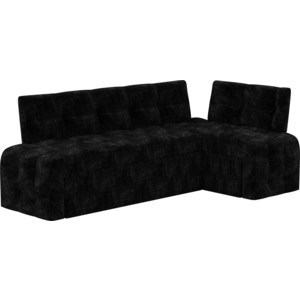Кухонный угловой диван Мебелико Люксор микровельвет (черный) угол правый диван угловой мебелико эмир п микровельвет коричнево бежев