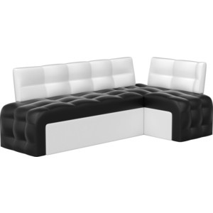 Кухонный угловой диван Мебелико Люксор эко-кожа (черно/белый) угол правый кухонный уголок мебелико уют эко кожа бело черных правый