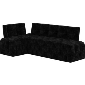 Кухонный угловой диван Мебелико Люксор микровельвет (черный) угол левый диван угловой мебелико эмир п микровельвет черно фиолетов